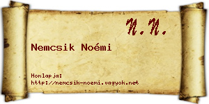Nemcsik Noémi névjegykártya