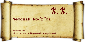 Nemcsik Noémi névjegykártya